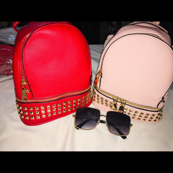 Backpack style purse with wallet gold hardware main image 6